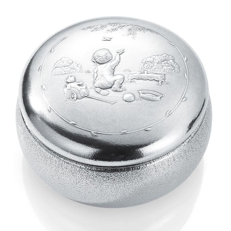 Liten fugl smykkeskrin i tinn 3467