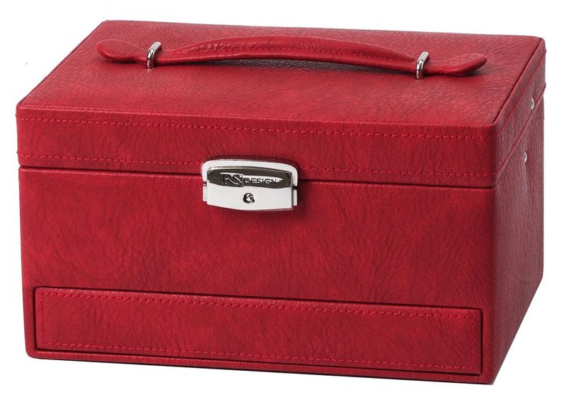Smykkeskrin med reiseskrin Rød/Krem 3463798