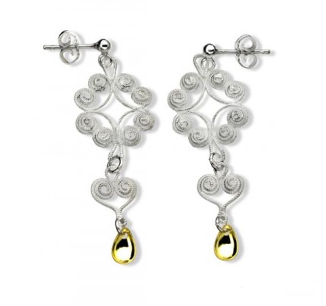 Hovedbilde Nordland lang ørepynt hvit 610