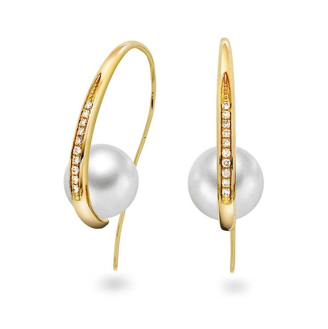 Hovedbilde EC Øredobber i gull med diamant 0,09 ct WSI 24150035