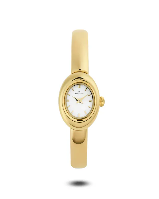 Hovedbilde Belle Oval Petite Bangle Watch Gullfarget stål / Hvit / Small