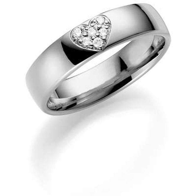 Hovedbilde Deg&Meg ring 585 gultgull 5mm 0,06ct SE140GU50 pris per stk