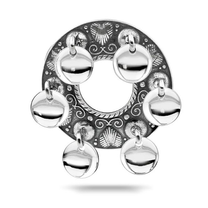 Hovedbilde Sølje oksidert sølv med løv 61026