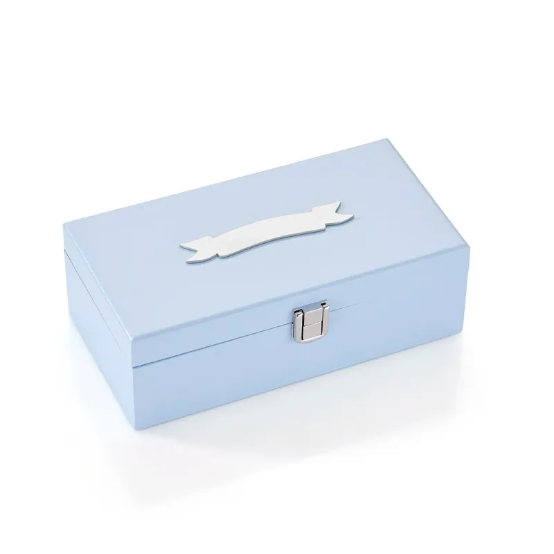 Smykkeskrin i tre lys blå 3477