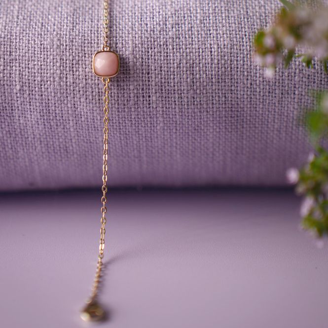 Hovedbilde Sandra Lyng Armbånd forgylt sølv rosa opal kjærlighet 48132