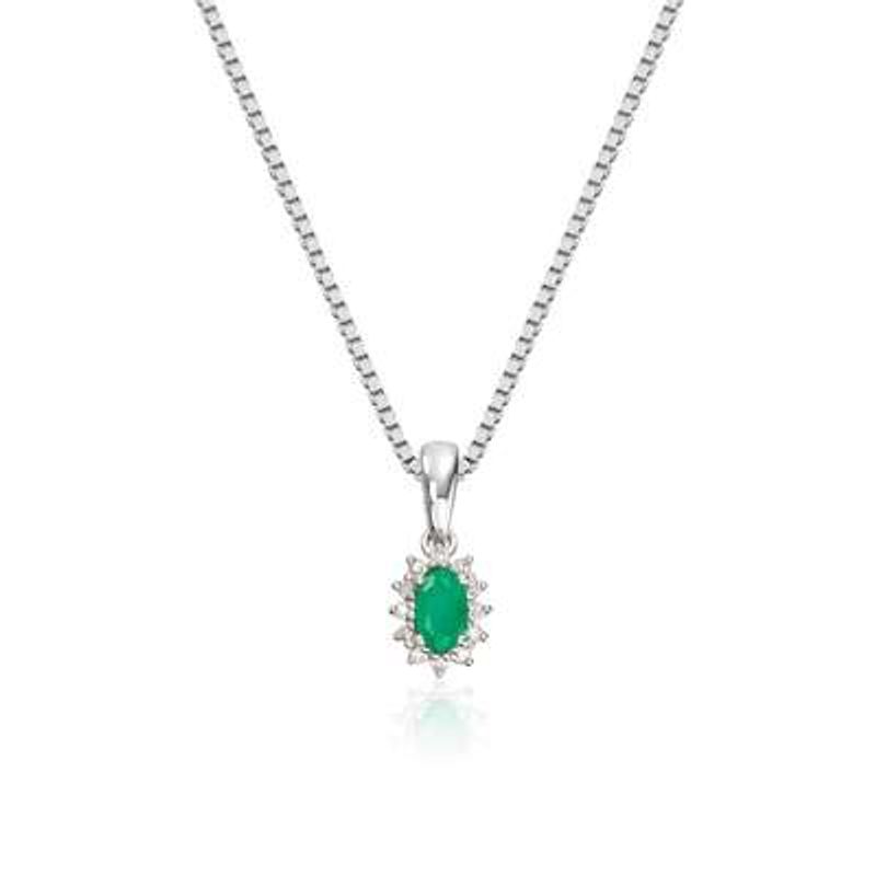 Anheng Rosett  hvittgull diamant 0,034 ct WSI Smaragd 27229