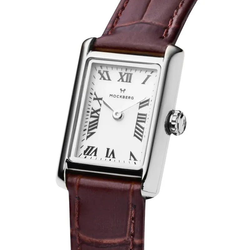 Mockberg Timeless Brun lær sølvfarget MB0248