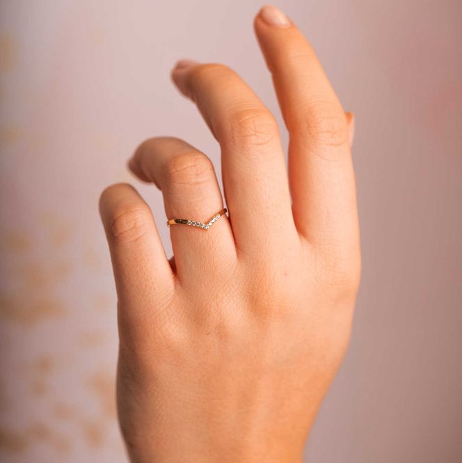 Hovedbilde Ring i gull med zirkonia 59797