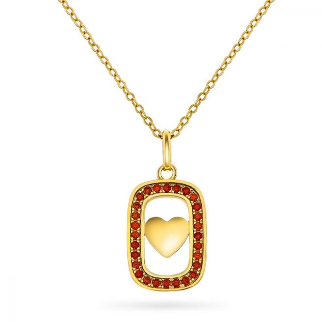 Hovedbilde Valentine smykke hjerte forgylt sølv zirkonia 66100-03