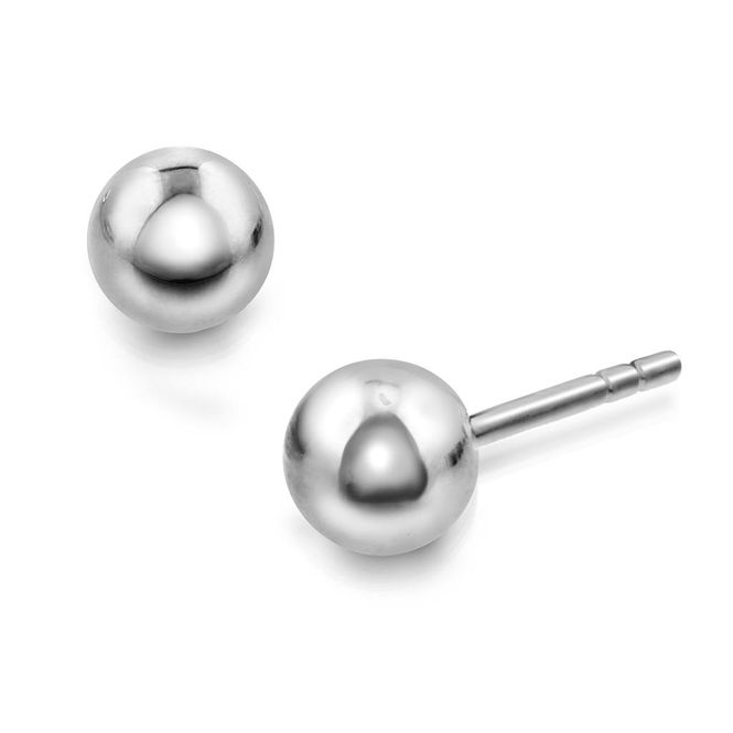 Hovedbilde Øredobber hvittgull kule 11007