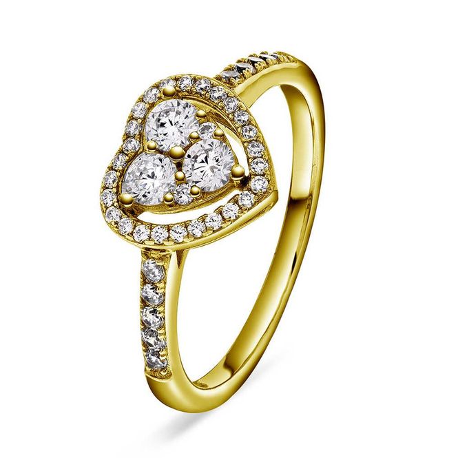 Hovedbilde Hjertedrøm ring i forgylt sølv med zirkonia 992288