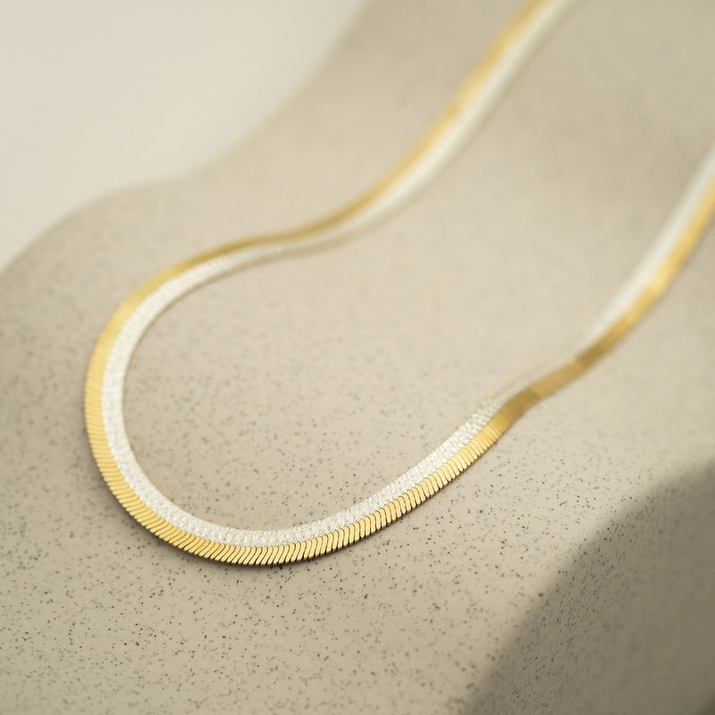 Kjede sølv 2 farget 44569.45