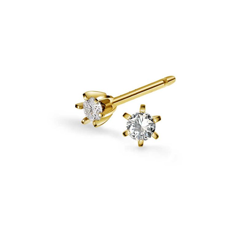 Capella øredobber i gull m/Diamant 0,10 ct WSI
