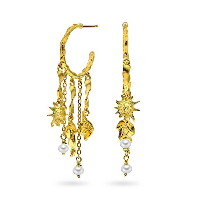 Hovedbilde Shapes Boho øredobber i forgylt sølv med perle 240233