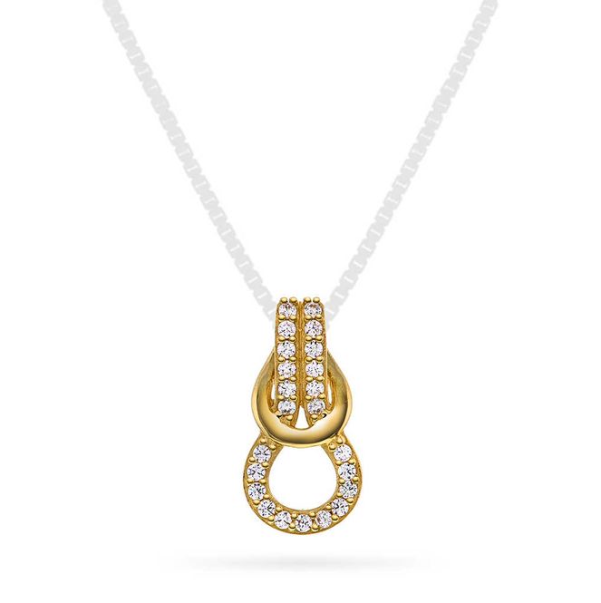 Hovedbilde Anheng i gull med zirkonia 59777