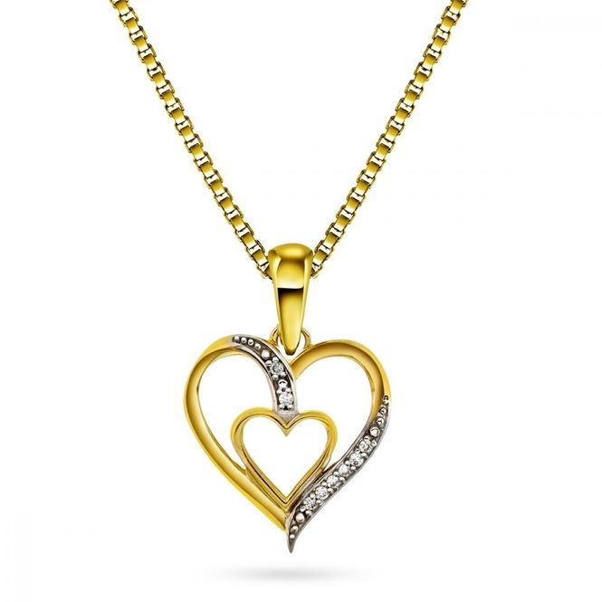Hovedbilde Anheng gull hjerte diamant 0,02 ct 52878