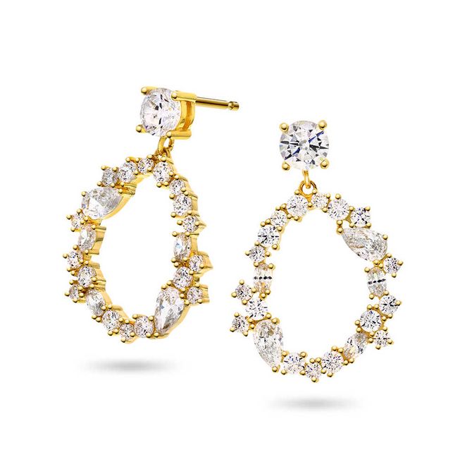 Hovedbilde Glow Emmy øredobber i forgylt sølv med zirkonia 240213