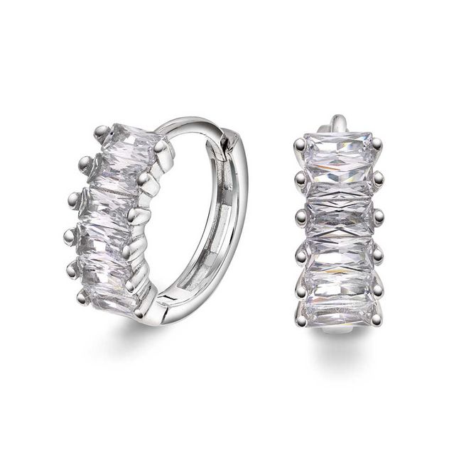 Hovedbilde Øreringer i sølv med zirkonia 991719
