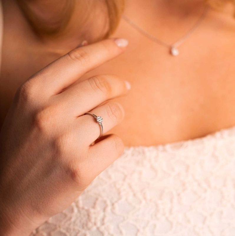 Ring i gull med diamanter 0,09 WP 59766