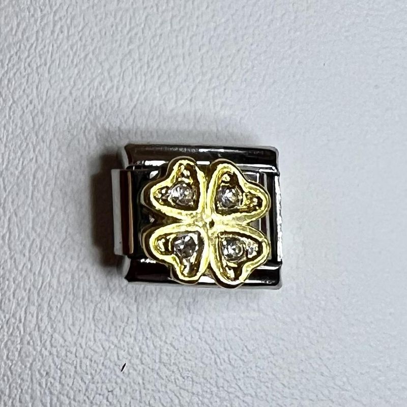 Ledd til Leddarmbånd - Sølvfarget med blomst