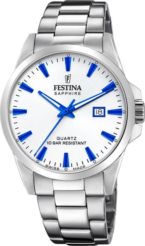 Festina Swiss Made Herre hvit/blå F20024-5