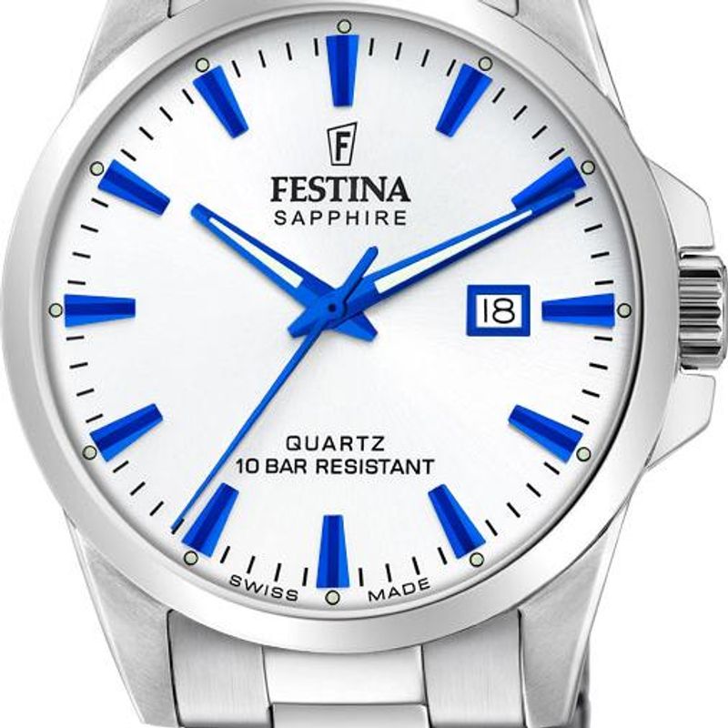 Festina Swiss Made Herre hvit/blå F20024-5