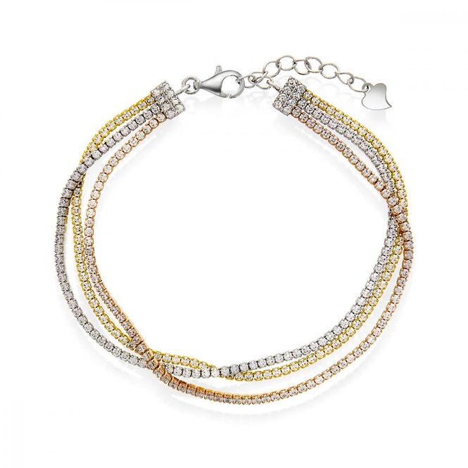 Hovedbilde Armbånd sølv 3 farger zirkonia 62236