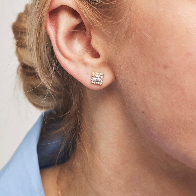 Øredobber med zirkonia forgylt sølv luxe 992352