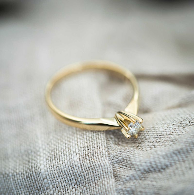 Capella ring i gull m/Diamant 0,10 ct WSI