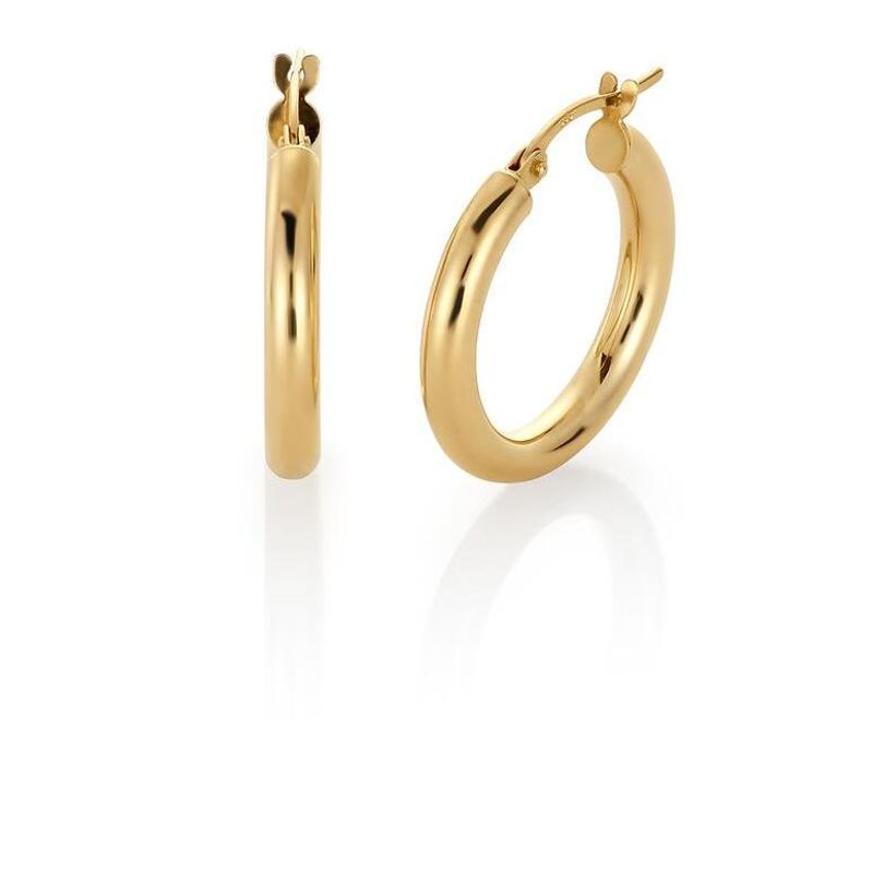 Øreringer str S gult gull 47515