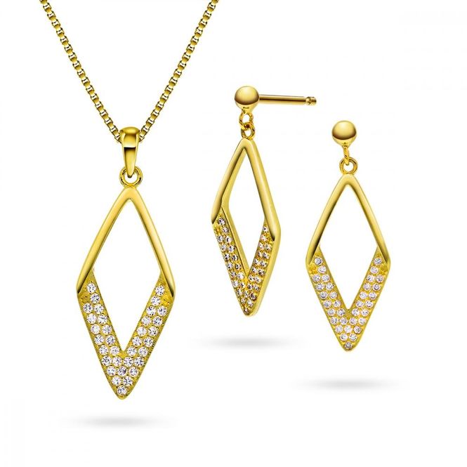 Hovedbilde Sett i forgylt sølv zirkonia 69625