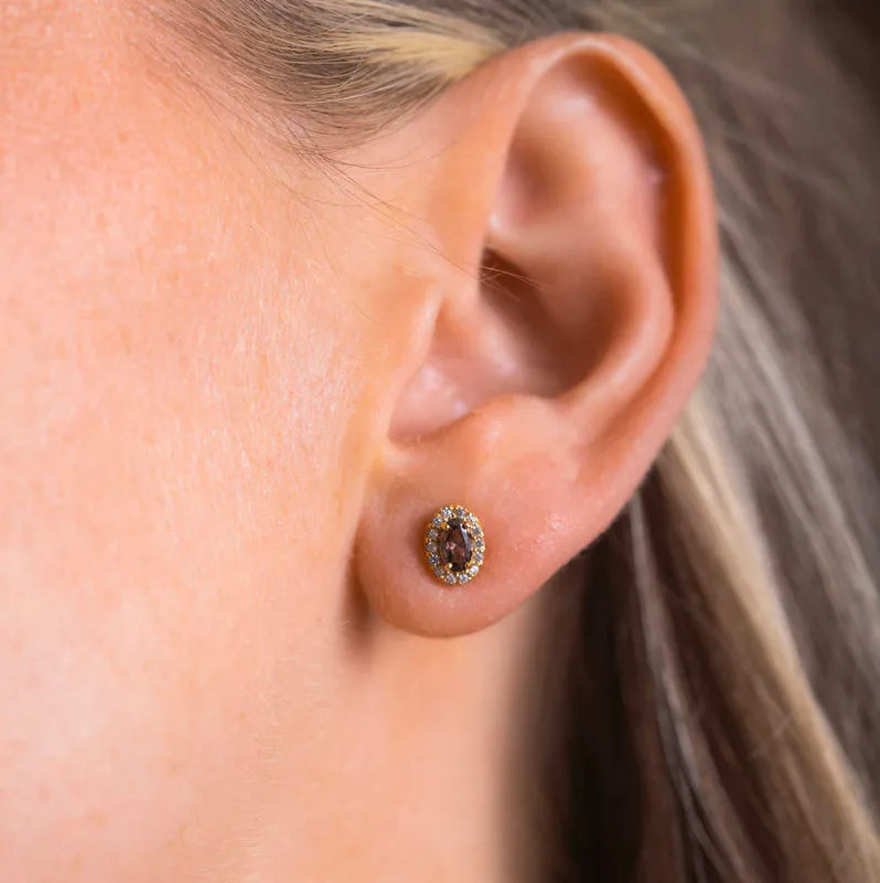 Athens Charm øredobber i forgylt sølv med zirkonia 992056