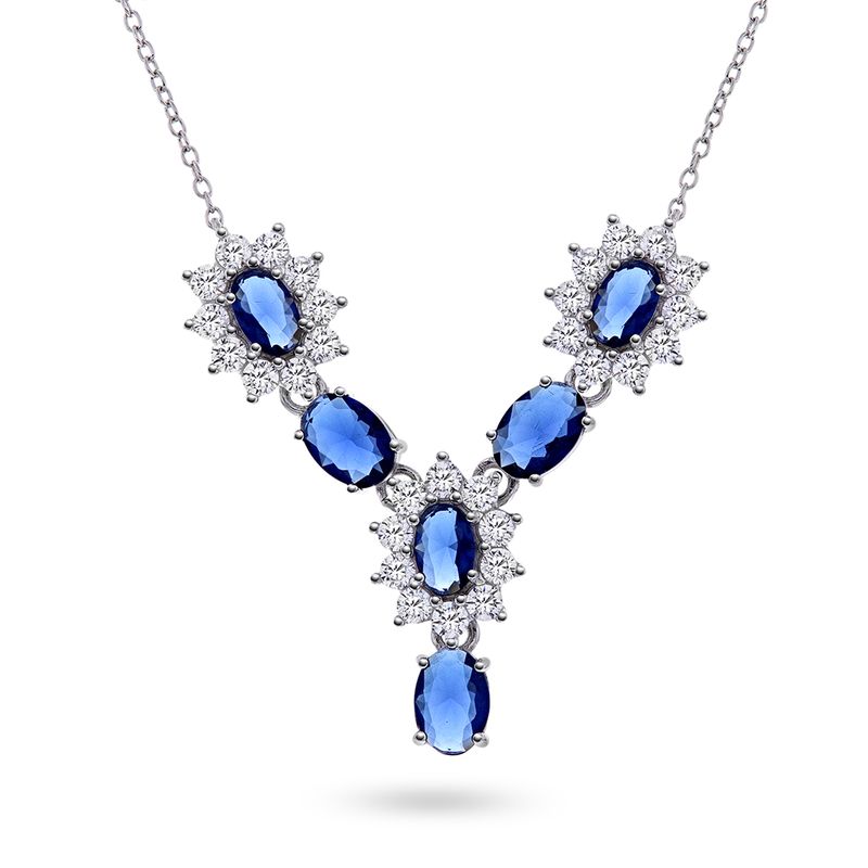 Royal smykke sølv blå sten 992444