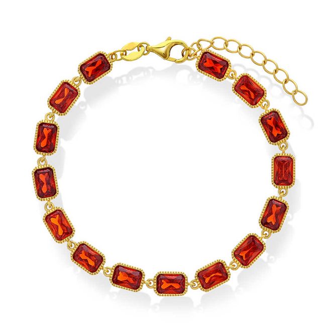 Hovedbilde Nora Mørk armbånd i sølv med dyp orange zirkonia 710260